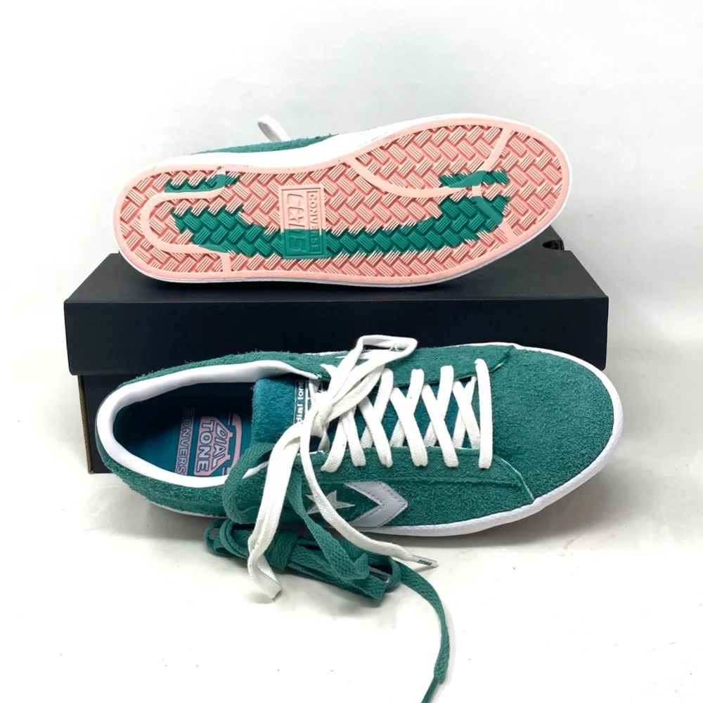 Converse Cons PL Vulc Pro Low Top Shoes Suede Women Green Suede Sneakers A02134C - Picture 4 of 12